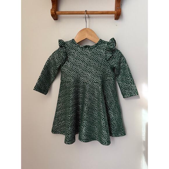 Pippa & Julie metallic silver dot green dress - 12m - Picture 3 of 6